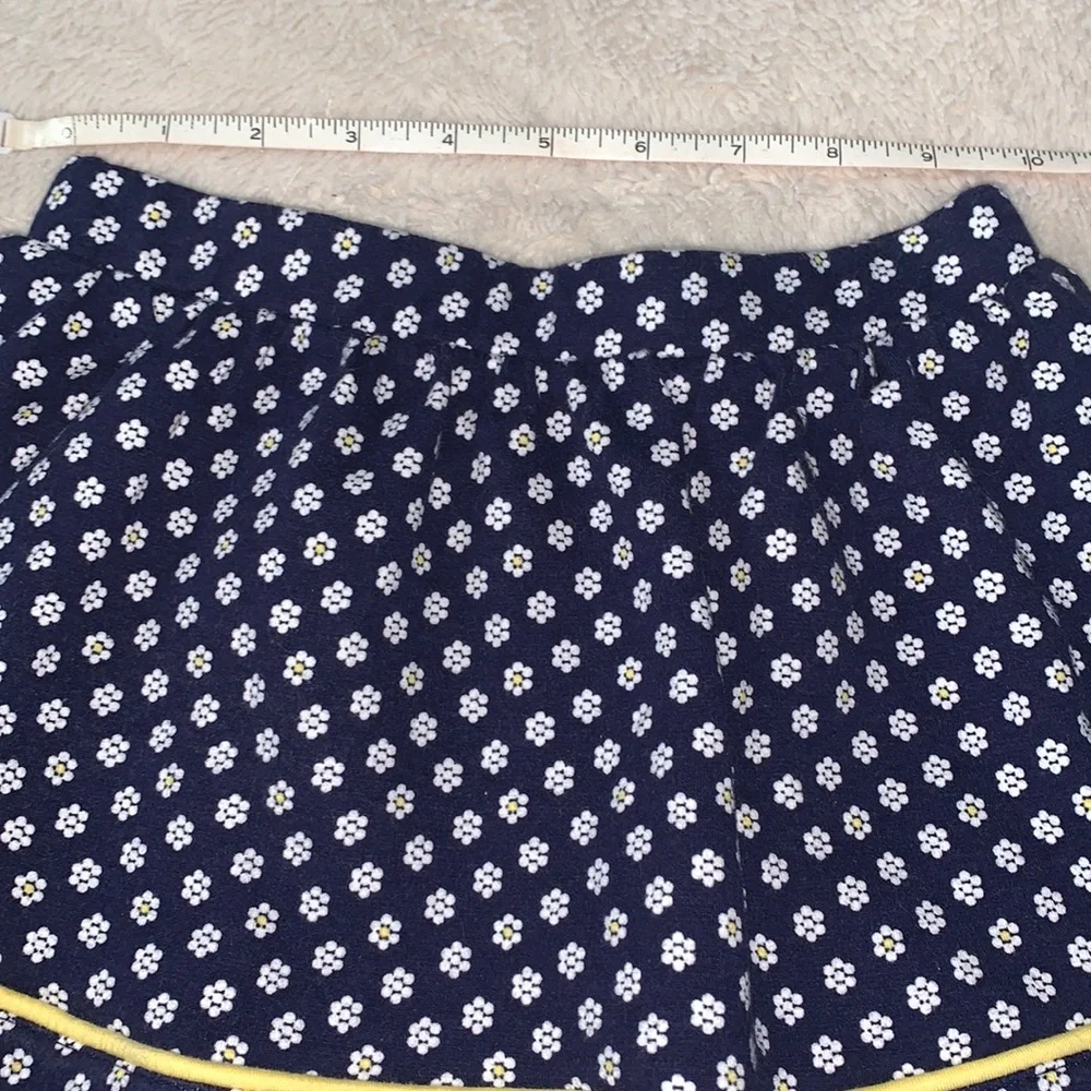 Gymboree 5 Navy Daisy Skirt EUC Elastic Waist